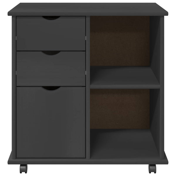 Rullaava kaappi 63,5 x 39 x 65,5 cm Massiivinen mänty Harmaa