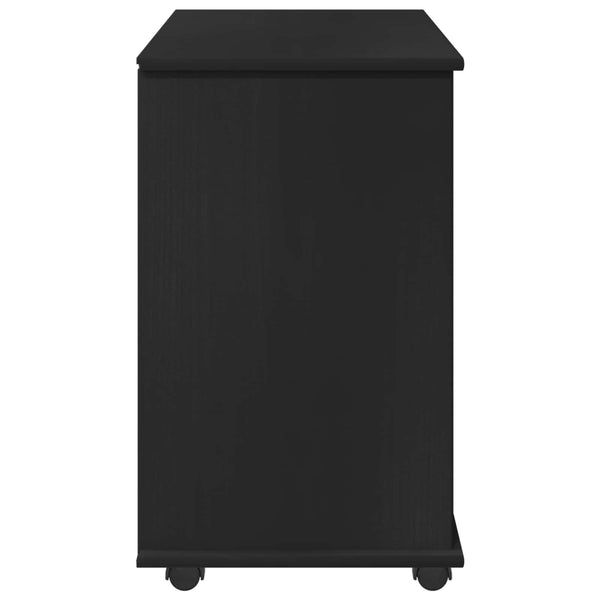 Rullaava kaappi 63,5 x 39 x 65,5 cm Massiivinen mänty Musta