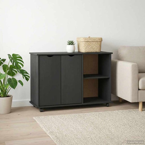Rullaava kaappi Harmaa 100 x 39 x 65,5 cm Massiivinen mänty