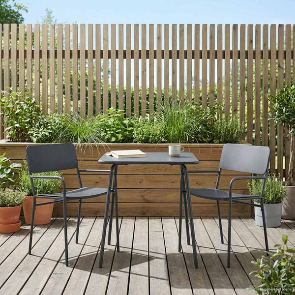 Puutarhatuolit 2 pcs Antrasiitti 51 x 55 x 81 cm Teräs