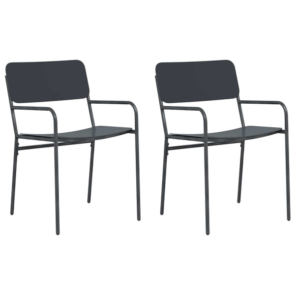 Puutarhatuolit 2 pcs Antrasiitti 51 x 55 x 81 cm Teräs