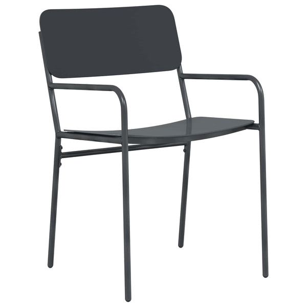 Puutarhatuolit 2 pcs Antrasiitti 51 x 55 x 81 cm Teräs