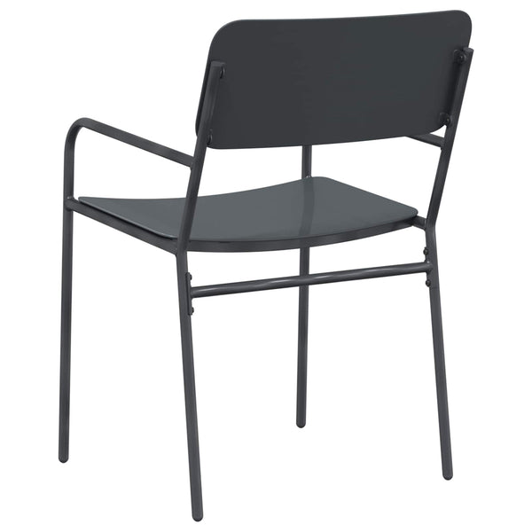 Puutarhatuolit 2 pcs Antrasiitti 51 x 55 x 81 cm Teräs