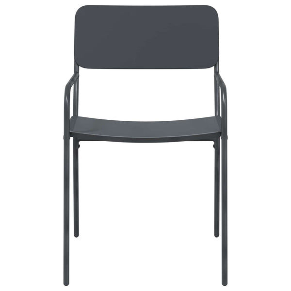 Puutarhatuolit 2 pcs Antrasiitti 51 x 55 x 81 cm Teräs