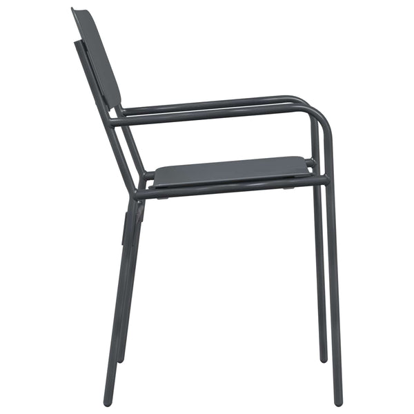 Puutarhatuolit 2 pcs Antrasiitti 51 x 55 x 81 cm Teräs