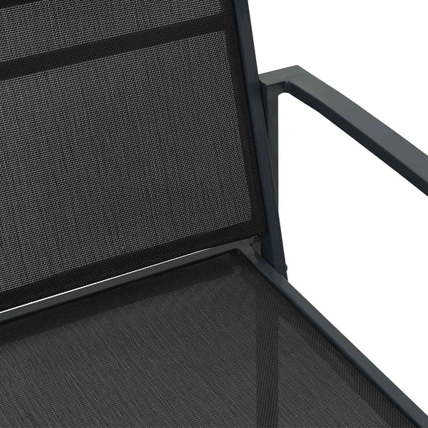 Puutarhatuolit 2 pcs Musta ja antrasiitti 53,5 x 59 x 77 cm