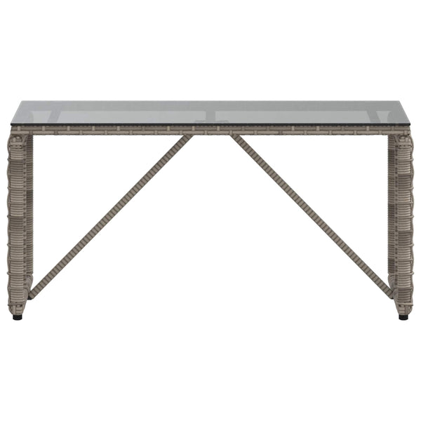 Ulkopöytä Harmaa ja musta 80 x 40 x 40 cm PE Rattaat ja lasi