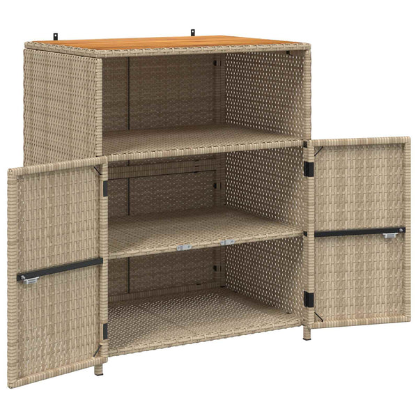 Kaappi hyllyllä Beige 70 x 50 x 87 cm Polyesteri ja Roly Rattat