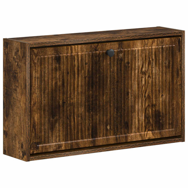 Seinälle asennettava kenkäkaappi EDE 71 x 17 x 43 cm Savutammi