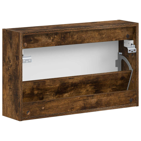 Seinälle asennettava kenkäkaappi EDE 71 x 17 x 43 cm Savutammi