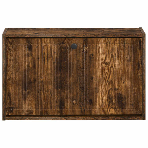 Seinälle asennettava kenkäkaappi EDE 71 x 17 x 43 cm Savutammi