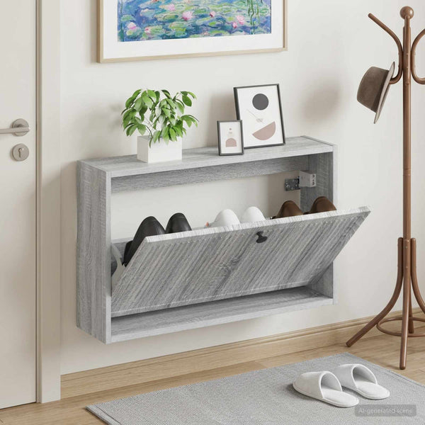 Seinälle asennettava kenkäkaappi EDE 71 x 17 x 43 cm