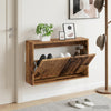 Seinälle asennettava kenkäkaappi EDE 71 x 17 x 43 cm Vanha puu