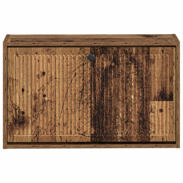 Seinälle asennettava kenkäkaappi EDE 71 x 17 x 43 cm Vanha puu