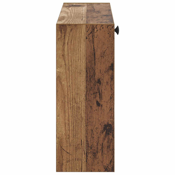 Seinälle asennettava kenkäkaappi EDE 71 x 17 x 43 cm Vanha puu