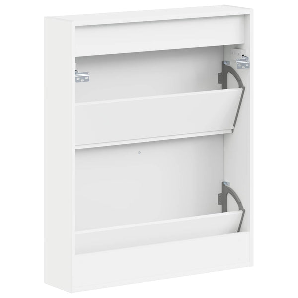 Seinälle asennettava kenkäkaappi EDE 71 x 17 x 86 cm valkoinen