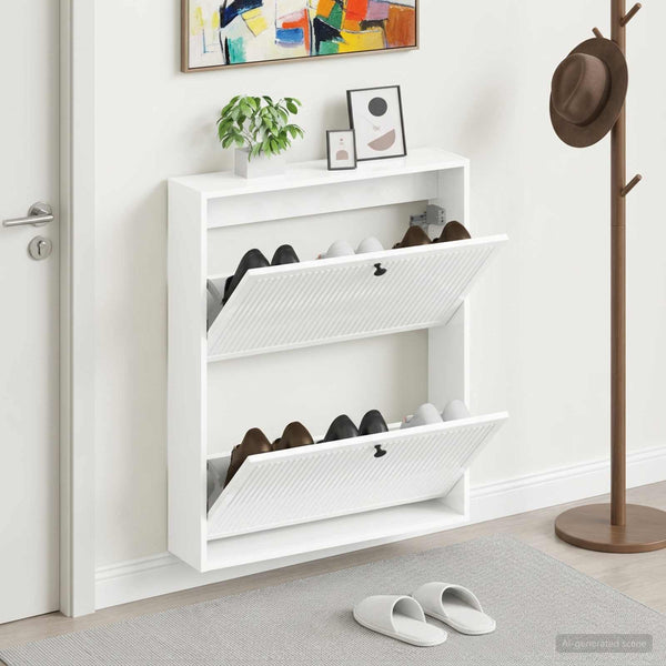 Seinälle asennettava kenkäkaappi EDE 71 x 17 x 86 cm