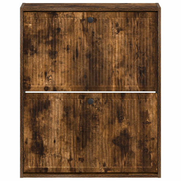 Seinälle asennettava kenkäkaappi EDE 71 x 17 x 86 cm Savutammi