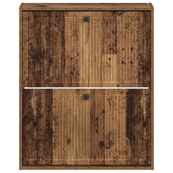 Seinälle asennettava kenkäkaappi EDE 71 x 17 x 86 cm Vanha puu