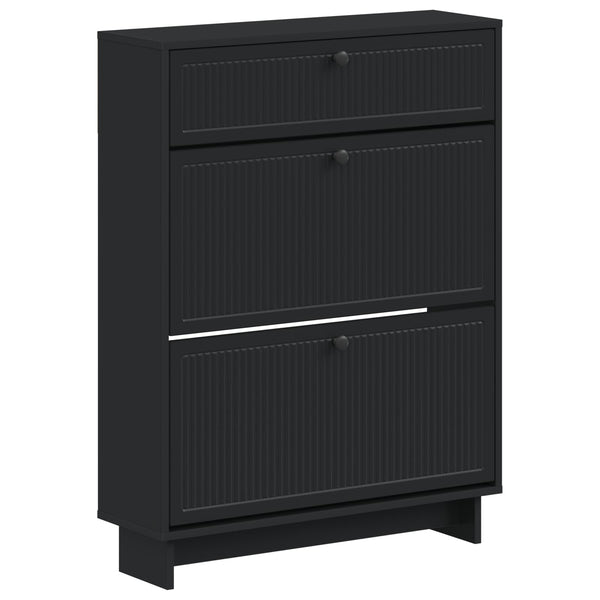 Kenkäkaappi EDE 78 x 24 x 103 cm Tekninen puu Musta