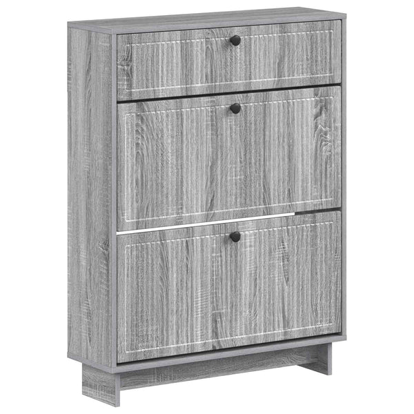 Kenkäkaappi EDE 78 x 24 x 103 cm Tekninen puu Harmaa Sonoma