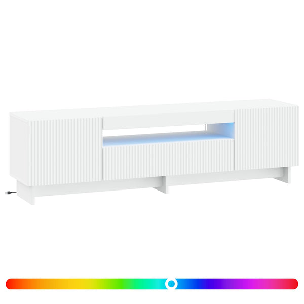 LED TV-kaappi valkoinen Tekninen puu