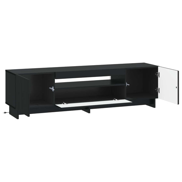 LED TV-kaappi Musta Tekninen puu