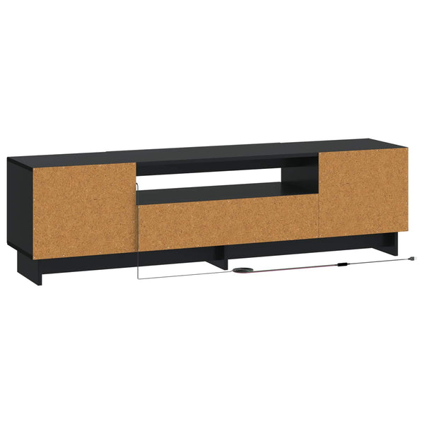 LED TV-kaappi Musta Tekninen puu