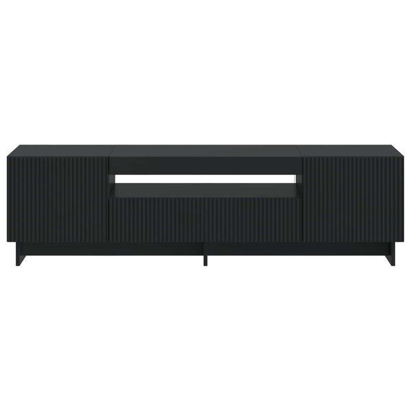 LED TV-kaappi Musta Tekninen puu