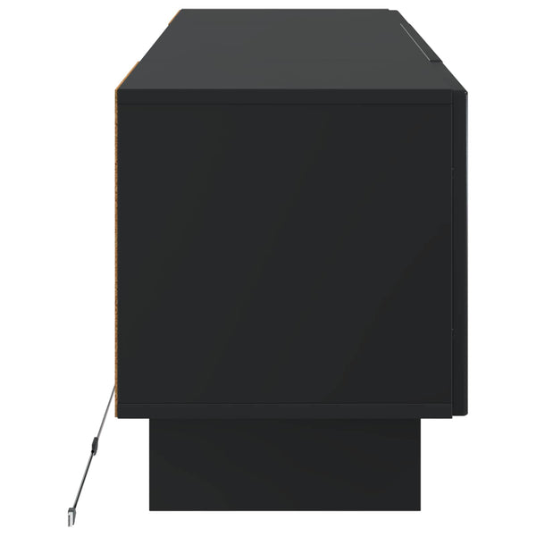 LED TV-kaappi Musta Tekninen puu