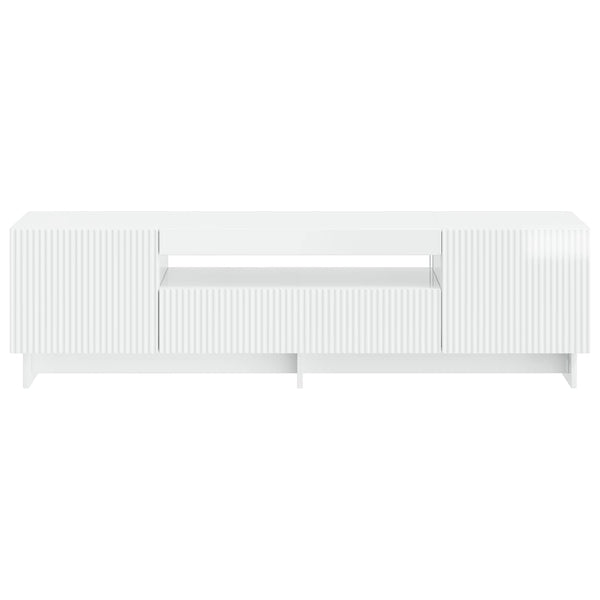 LED TV-kaappi Korkeakiiltoinen valkoinen Tekninen puu