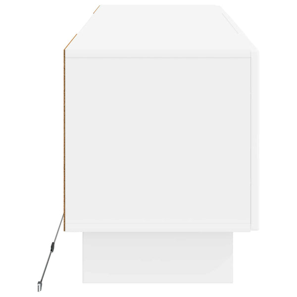 LED TV-kaappi Korkeakiiltoinen valkoinen Tekninen puu