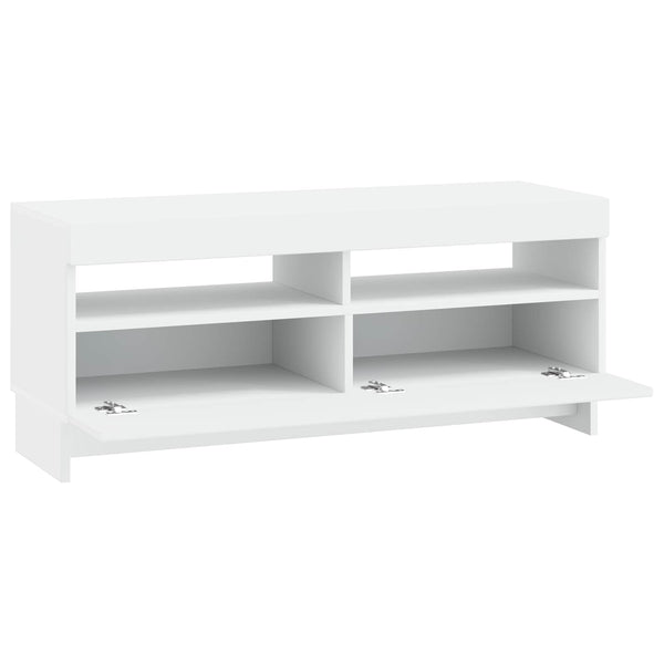 LED TV-kaappi valkoinen Tekninen puu