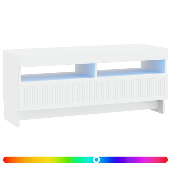 LED TV-kaappi valkoinen Tekninen puu