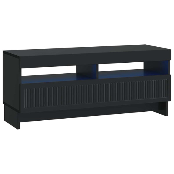 LED TV-kaappi Musta Tekninen puu