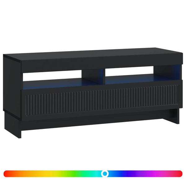 LED TV-kaappi Musta Tekninen puu