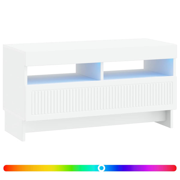 LED TV-kaappi valkoinen Tekninen puu