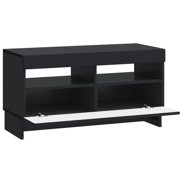 LED TV-kaappi Musta Tekninen puu