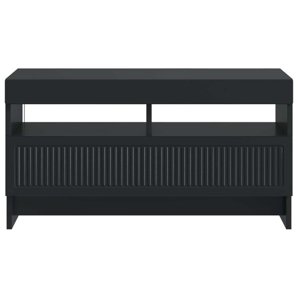 LED TV-kaappi Musta Tekninen puu