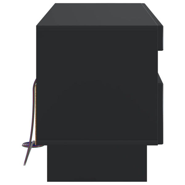 LED TV-kaappi Musta Tekninen puu