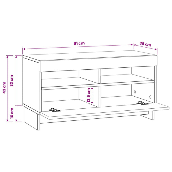 LED TV-kaappi Musta Tekninen puu