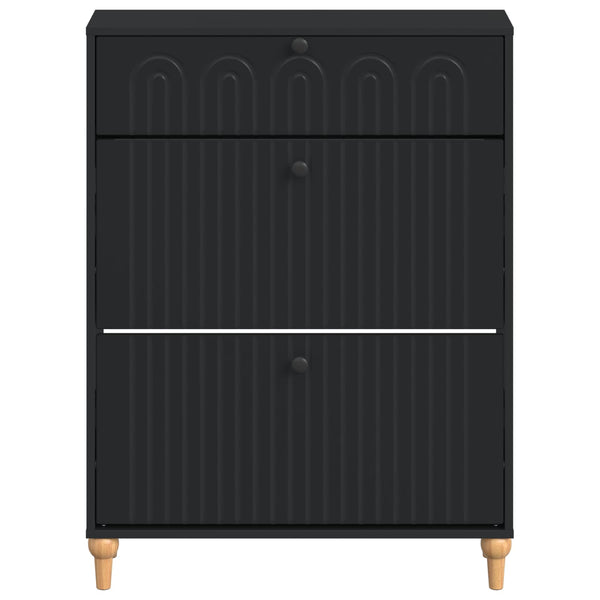 Kenkäkaappi ALKMAAR 78 x 24 x 103 cm Tekninen puu Musta