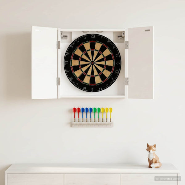 Dartboard-kaappi DELFT Korkeakiiltoinen valkoinen Tekninen puu