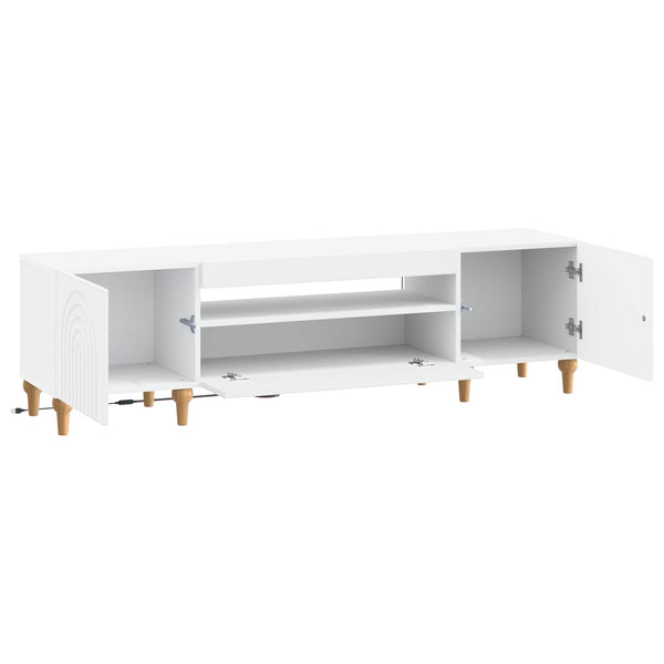 LED TV-kaappi valkoinen Tekninen puu