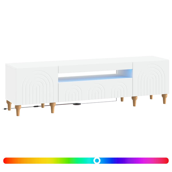 LED TV-kaappi valkoinen Tekninen puu