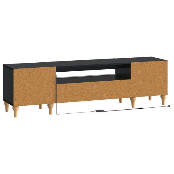 LED TV-kaappi Musta Tekninen puu