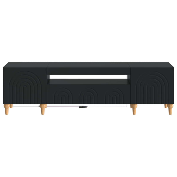 LED TV-kaappi Musta Tekninen puu