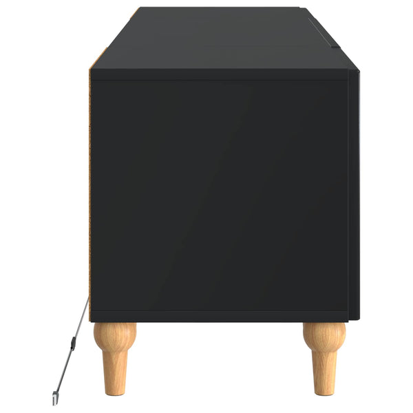 LED TV-kaappi Musta Tekninen puu