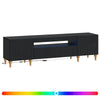 LED TV-kaappi Musta Tekninen puu