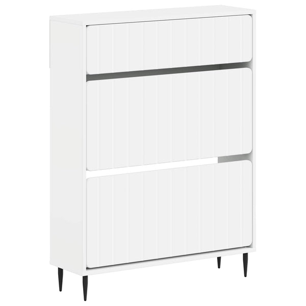 Kenkäkaappi ZWOLLE 78 x 24 x 103 cm Tekninen puu valkoinen